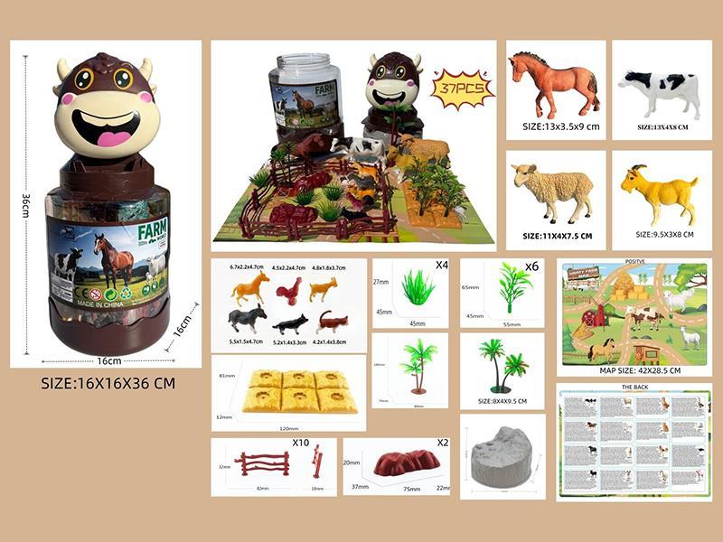 Farm Animal Map Scene Set 37pcs