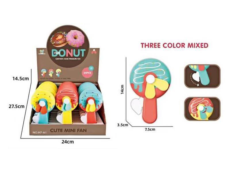24PCS Hand Pressed Donut Fan