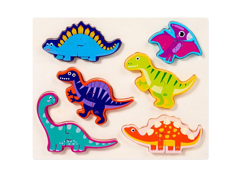 Wooden 3D Puzzle - Dinosaur Matching