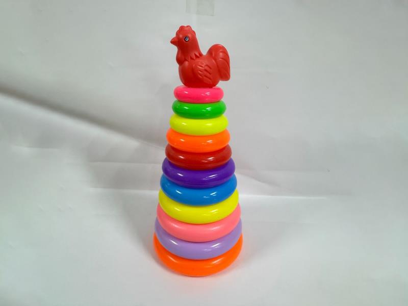 Rooster Rainbow Tower Jenga Loop 11 Layers