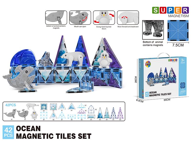 Ocean Series Magnetic Tiles Building Blocks 42pcs