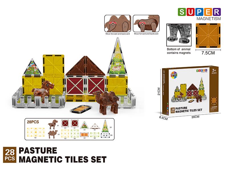 Pasture Series Magnetic Tiles Building Blocks 28pcs