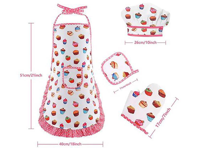 Kids Chef Apron Set 4pcs