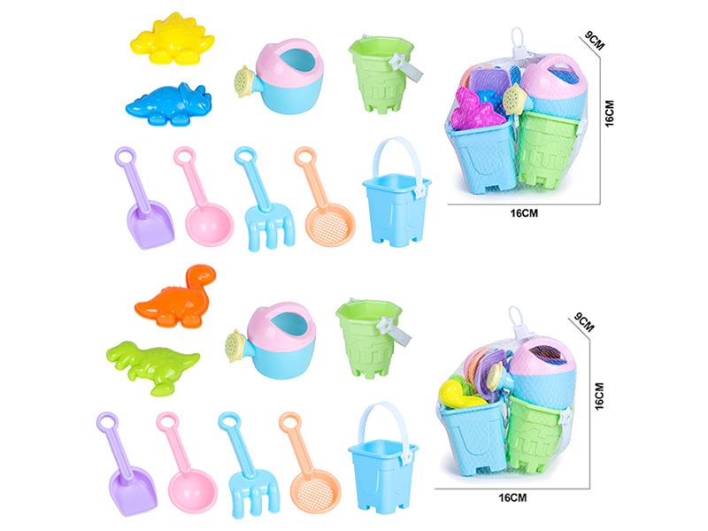 Beach Bucket Dinosaur Sand Mold Set 9pcs