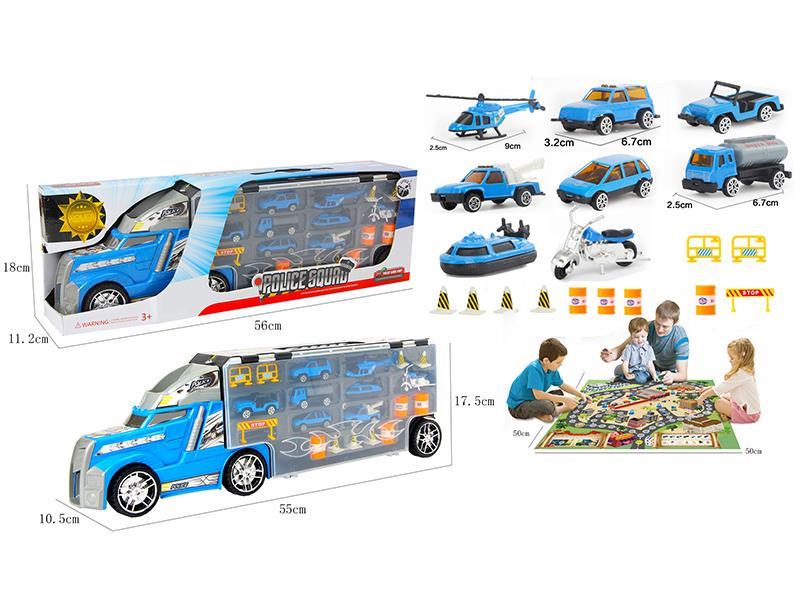 Police Trailer With Alloy Car