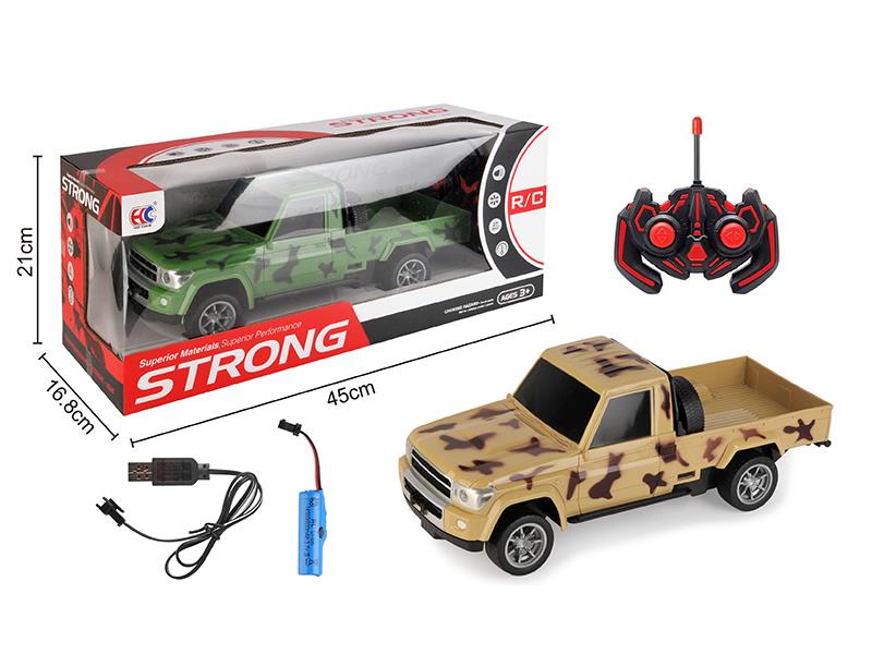 1:12 4-Channel Remote Control Camouflage Pickup Truck