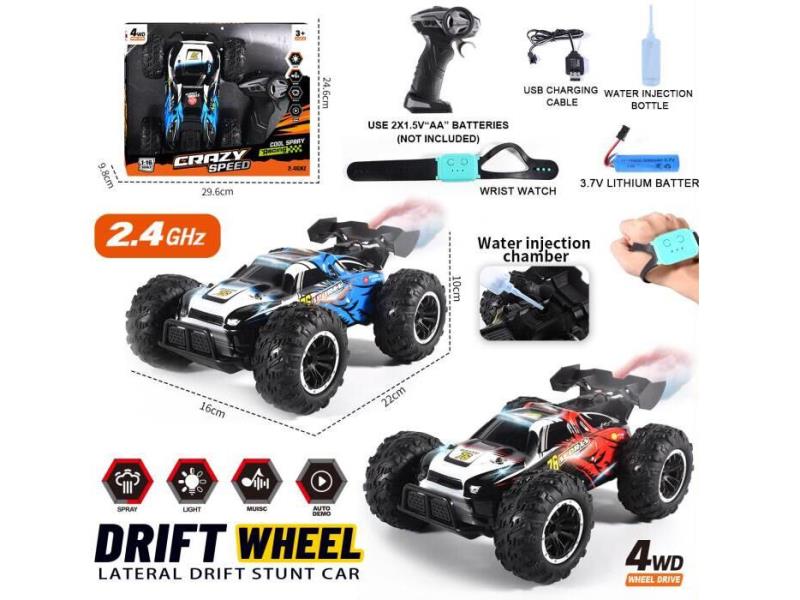 2.4G 6-Way PVC Spray Car With Watch, Lights And Music (Battery Included)