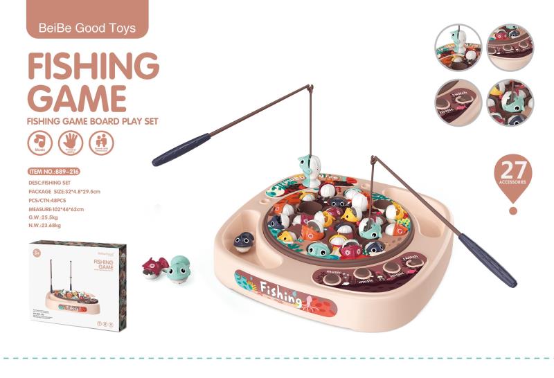 24pcs Big Fish And Small Fish Cyclic Rotating Fishing Game Set