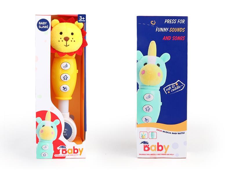 Plush Lion Baby Rattle With Light And Music