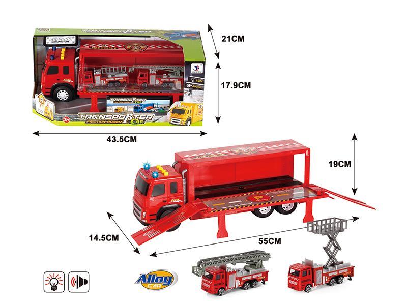 Friction Fire Control Storage Car With 2 Alloy Cars