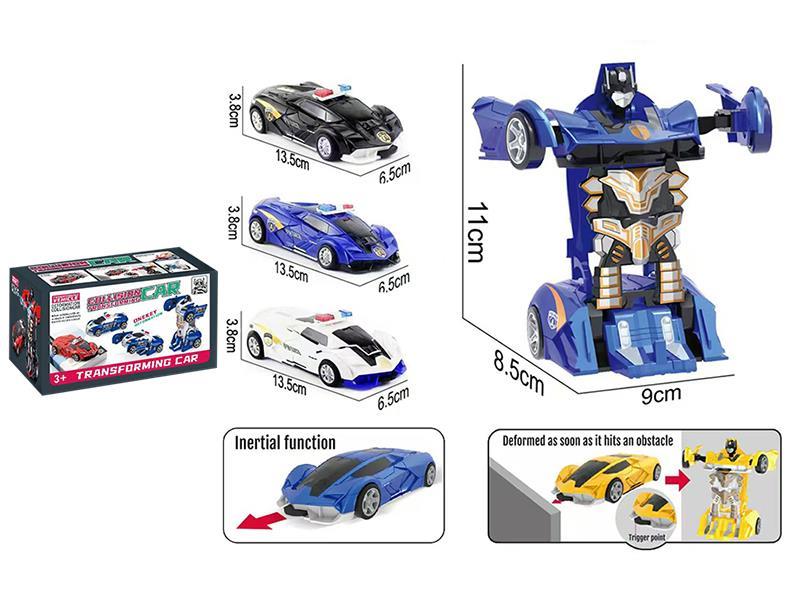 Friction Crash One Key Deformation Lamborghini Police Car 1PCS