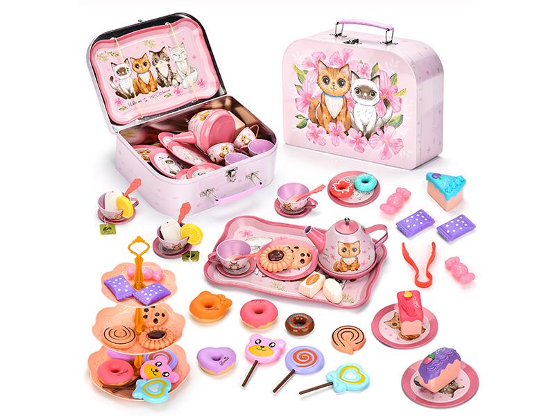 Pretend Play Toy Dessert Tinplate Tea Set 52PCS