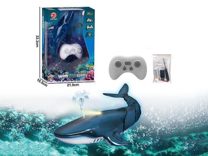 Remote-Controlled Water-Spraying Blue Whale in Blue Version