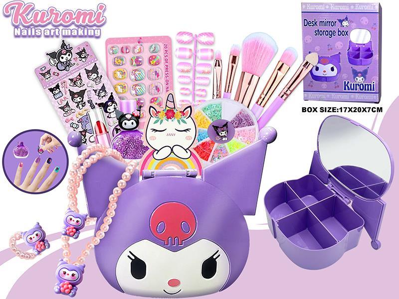 Kuromi Mirror Storage Box Make Up Set