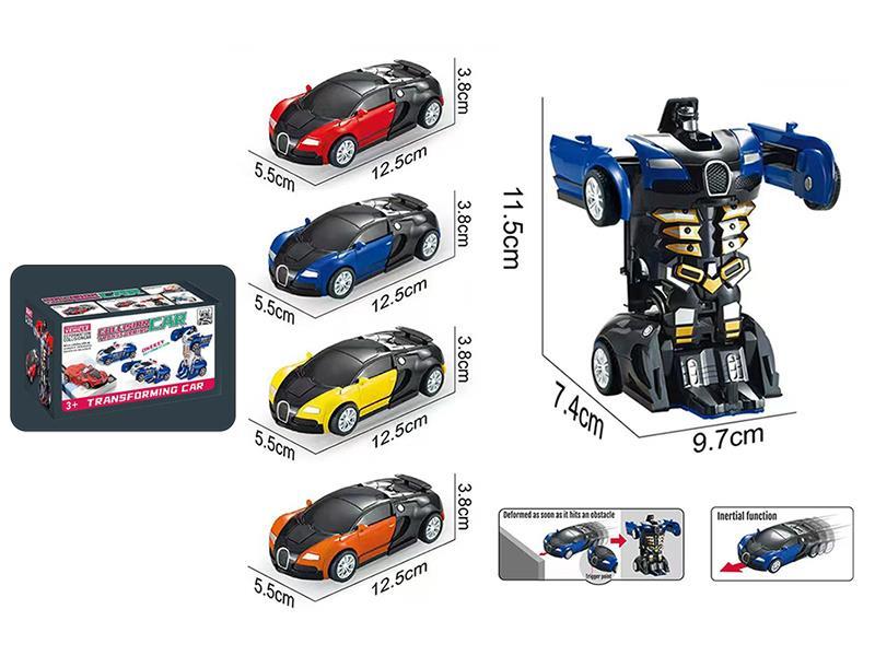 Friction One Key Deformation Bugatti Racing Car 1PCS