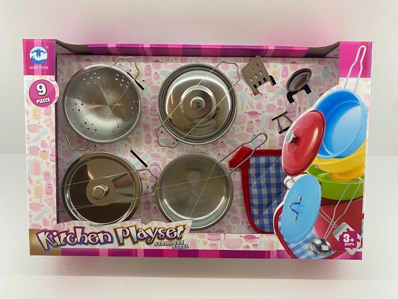 Stainless Steel Tableware Play Set 9PCS