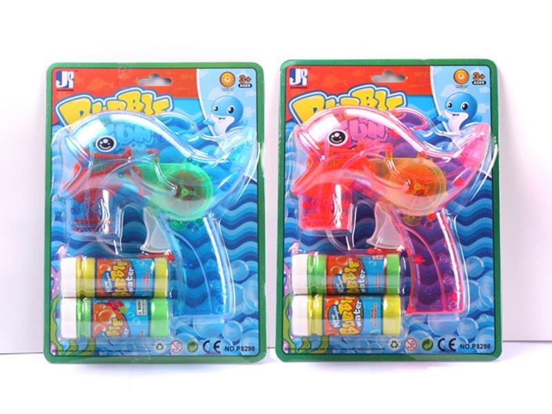 Transparent with light automatic bubble gun