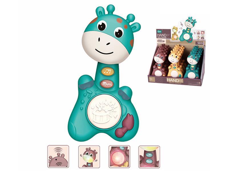 12pcs Hand Drum Giraffe Guitar With Light And Music