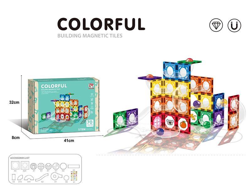 Magnetic Tiles Pipe Building Blocks 70pcs