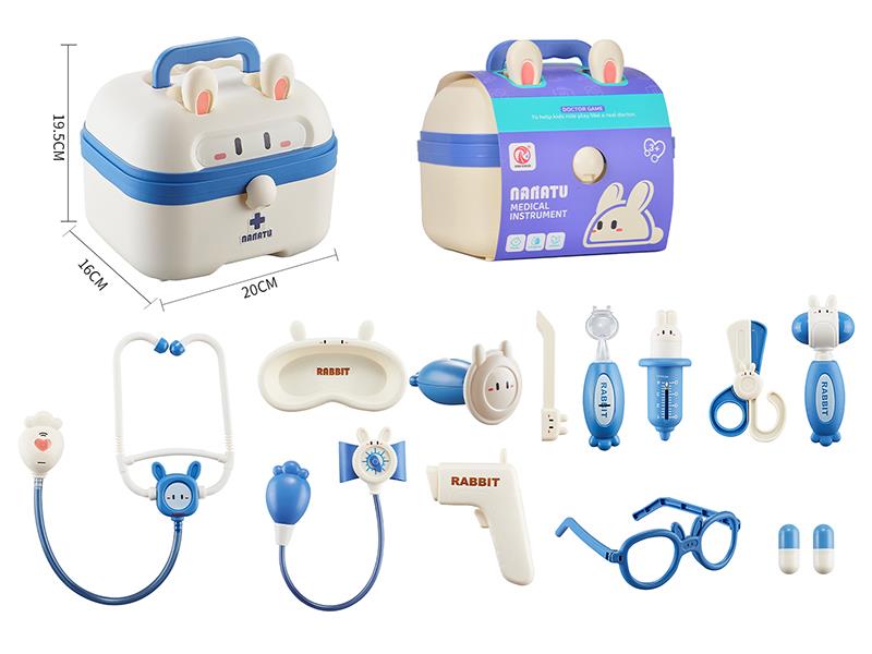 Rabbit Storage Box Medical Instrument Toys 14pcs