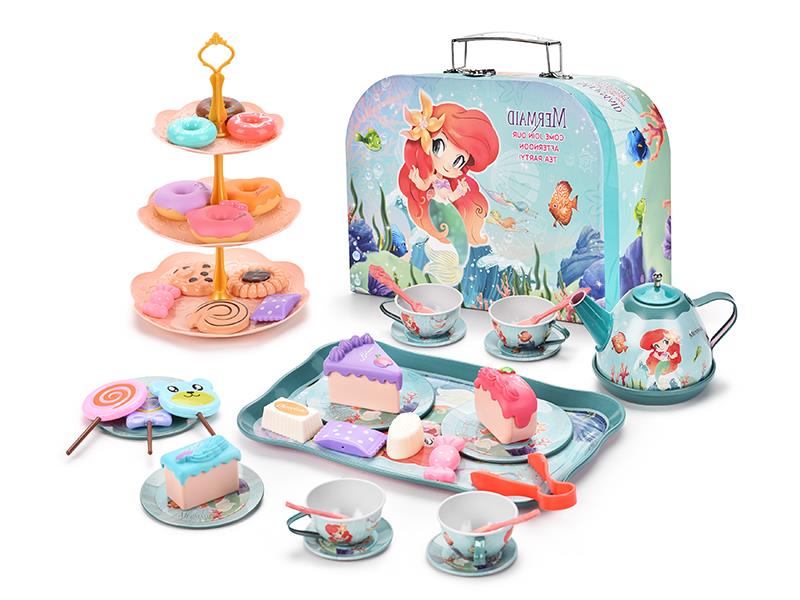 Pretend Play Toy Dessert Tinplate Tea Set 48PCS