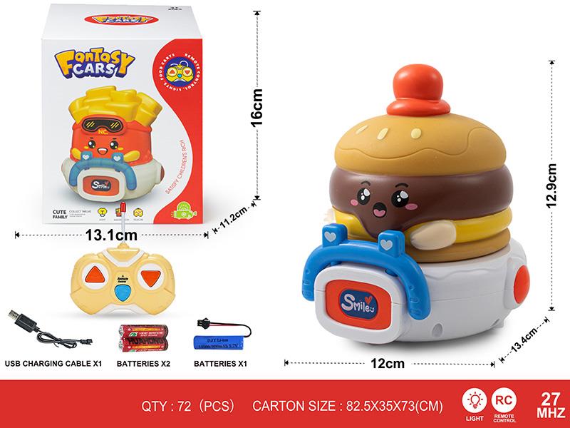 27Mhz 2-Channel Remote Control Vinyl Hamburger Car(With Lights)Including Batteries
