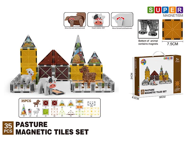 Pasture Series Magnetic Tiles Building Blocks 35pcs