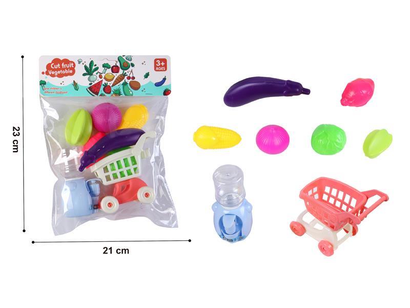 Fruit And Vegetable Shopping Cart+Water Dispenser