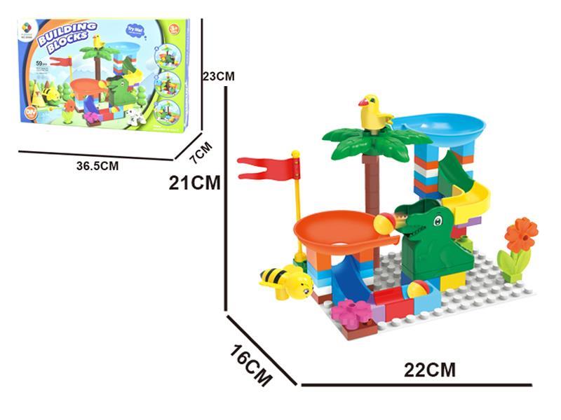 59PCS DIY Building Blocks Dinosaur Slide (Include Base Plate)