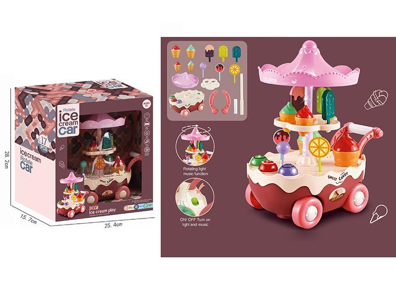 B/O Go And Bump Ice Cream Car With Light And Music 17pcs
