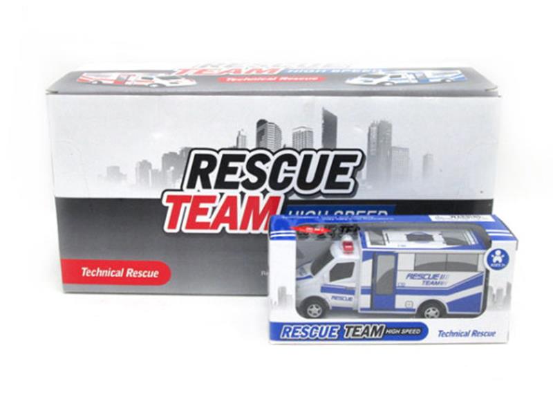 Friction Rescue Vehicle(With Light And Music)12PCS
