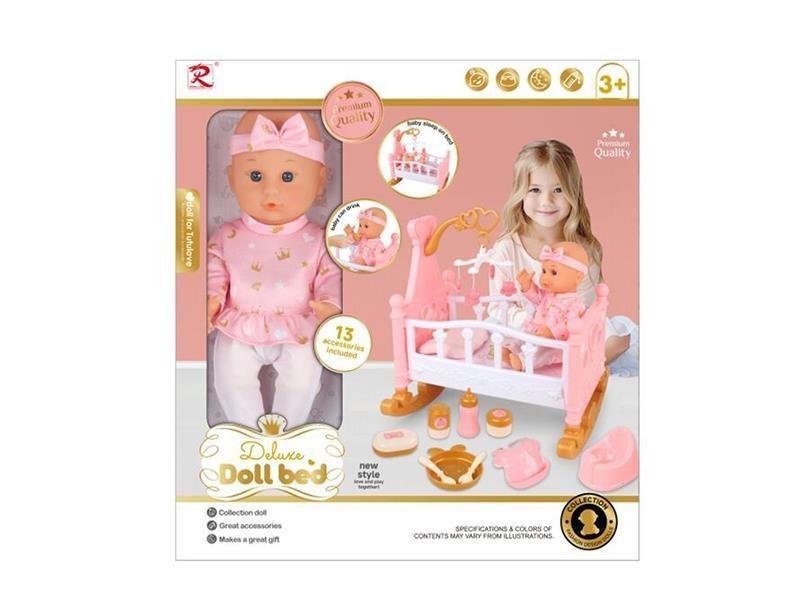 12" Baby Doll + Bed Set