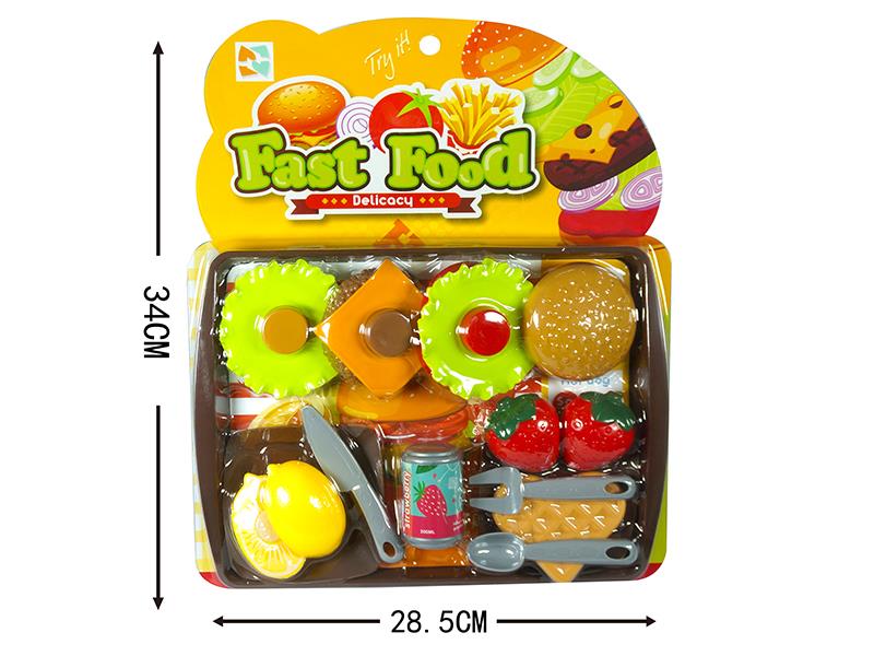 Simulation Hamburger Drink Fruits Set
