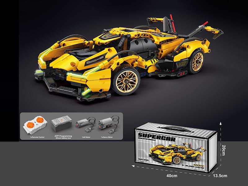 1:14 Yellow V12[English Container Box + Lithium Battery Remote Control1158PCS