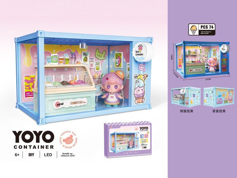 DIY Container Ice Cream Shop With Light