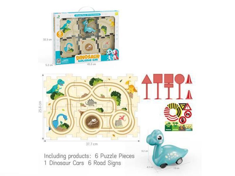 Electric Dinosaur Car Puzzle Track Toys