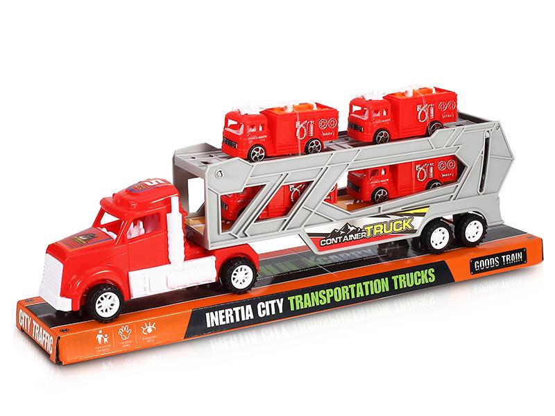 Friction Transport Truck With 4 Fire Engines
