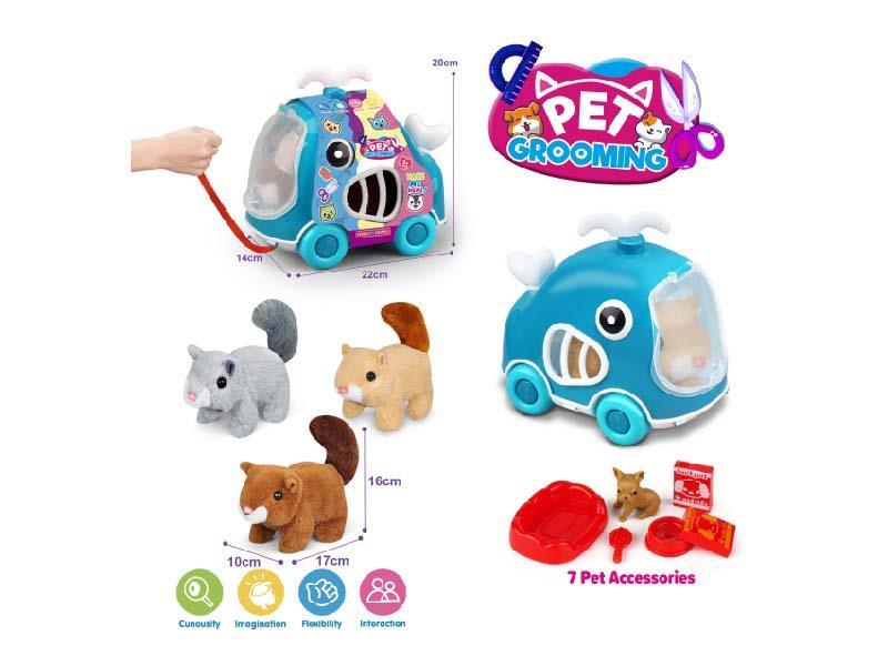 Whale Leash Car + B/O Plush Squirrel + Accessories