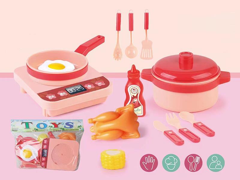 13Pcs Pink Kitchen Toy