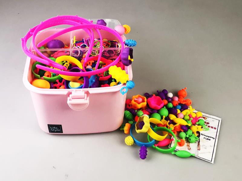 DIY Pop Snap Beads 600pcs + Rubber Bands 200pcs