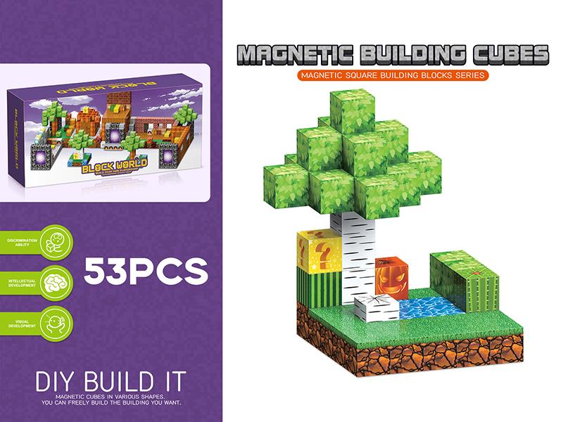 My World Magnetic Square Building Blocks 53pcs