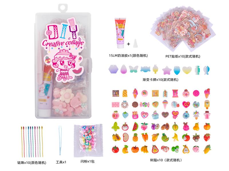 DIY Cream Glue Adhesive Sticker Goo Card Keychain Set(10 Cards)