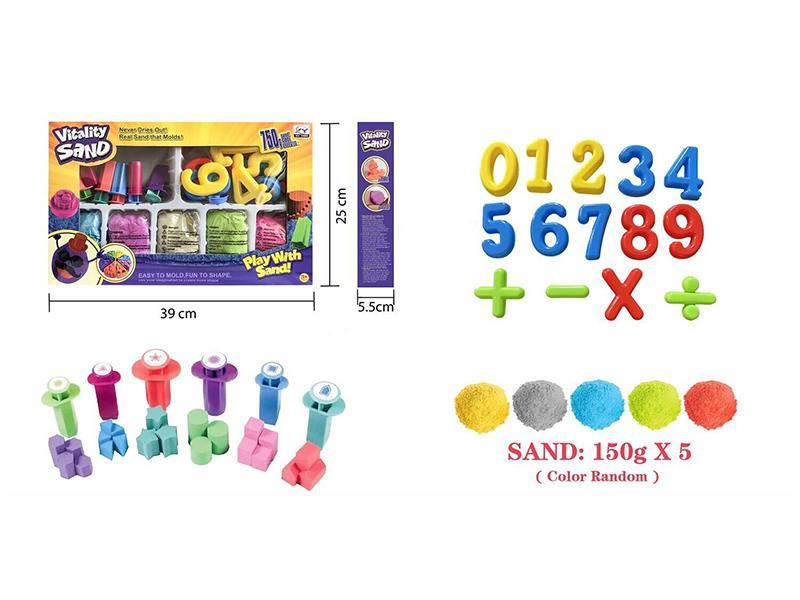 750g Space Soil + Number Sand Molds 16pcs + DIY Make Molds 6PCS