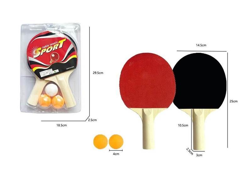 Wooden Table Tennis Racket + 3 balls