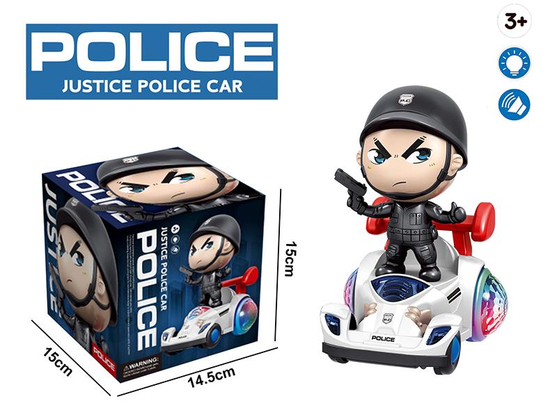 B/O Rotating Special Police Karting With Lights And Music
