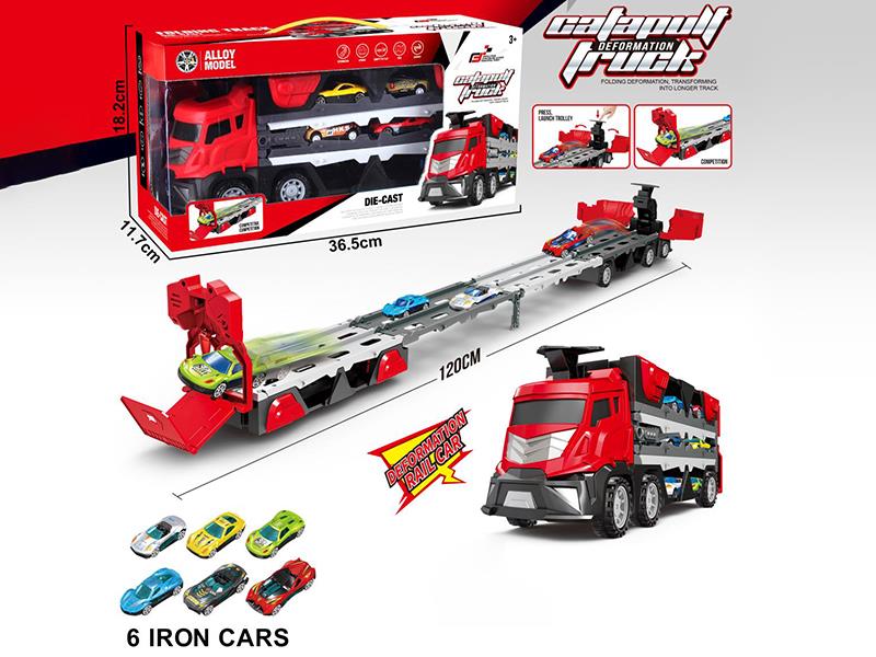 Catapult Deformation Rail Car + 6 Iron Cars
