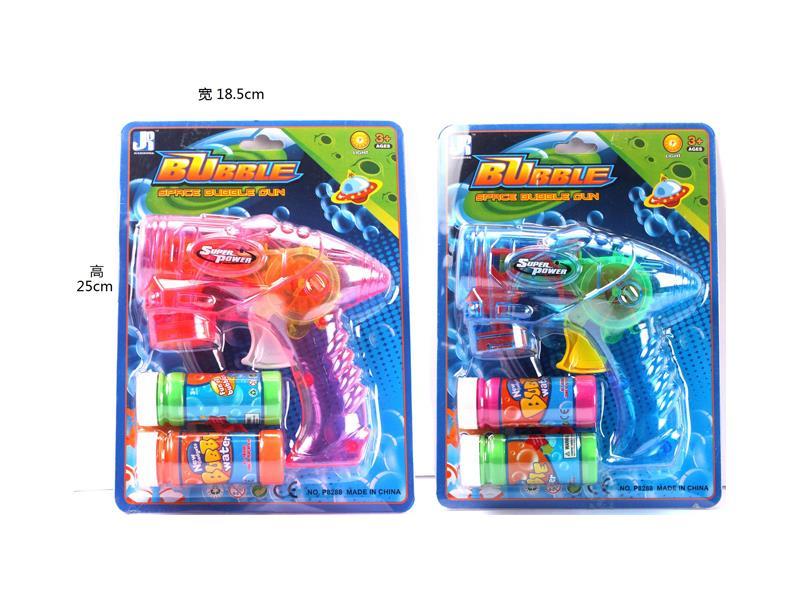Transparent with light automatic space gun bubble gun
