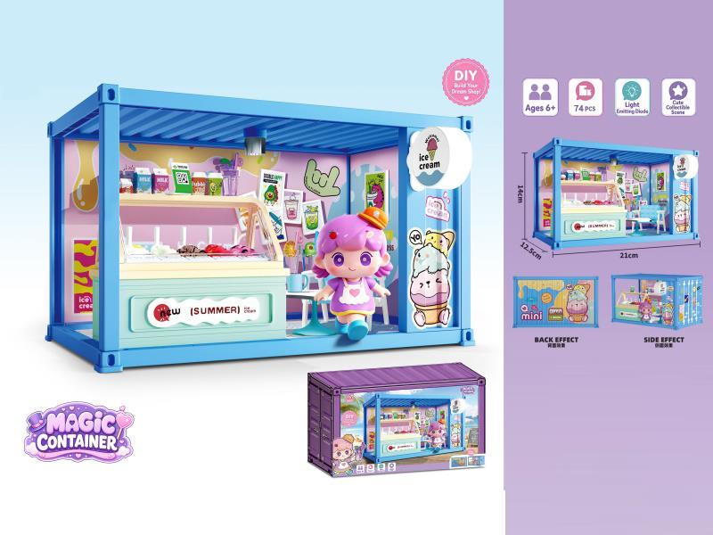 Container Ice Cream Shop With Lighting