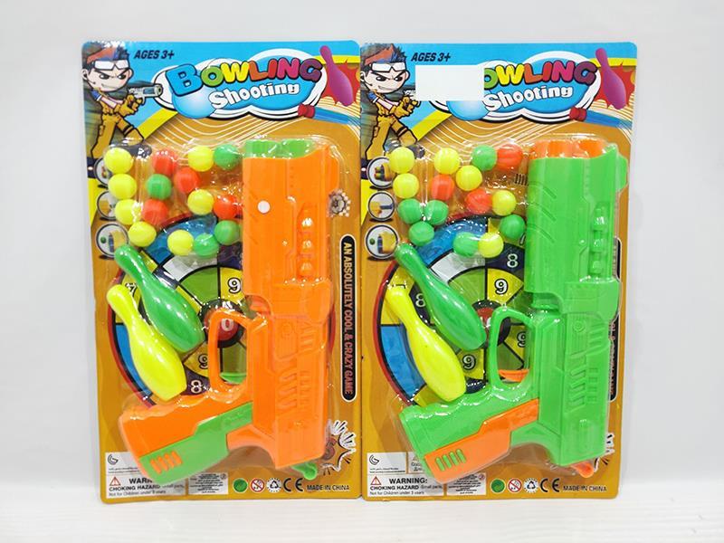 Ping-Pong Ball Gun With 2 Bowling Pin,15 Ping-Pong Balls