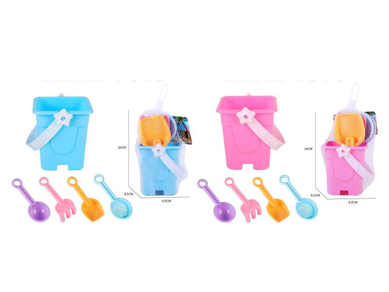 5-Piece Set Of Castle Buckets And Sand Shovels